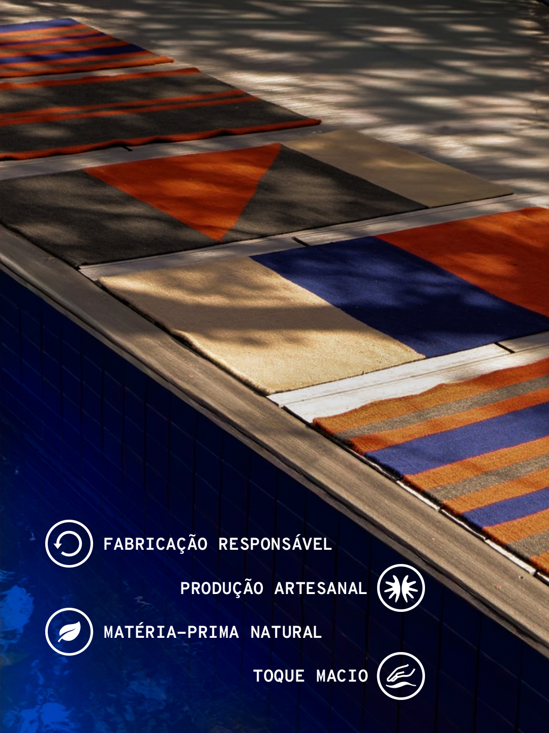 Tapete de Sol para Área Externa Ateliê Mão de Mãe Listras Marrom