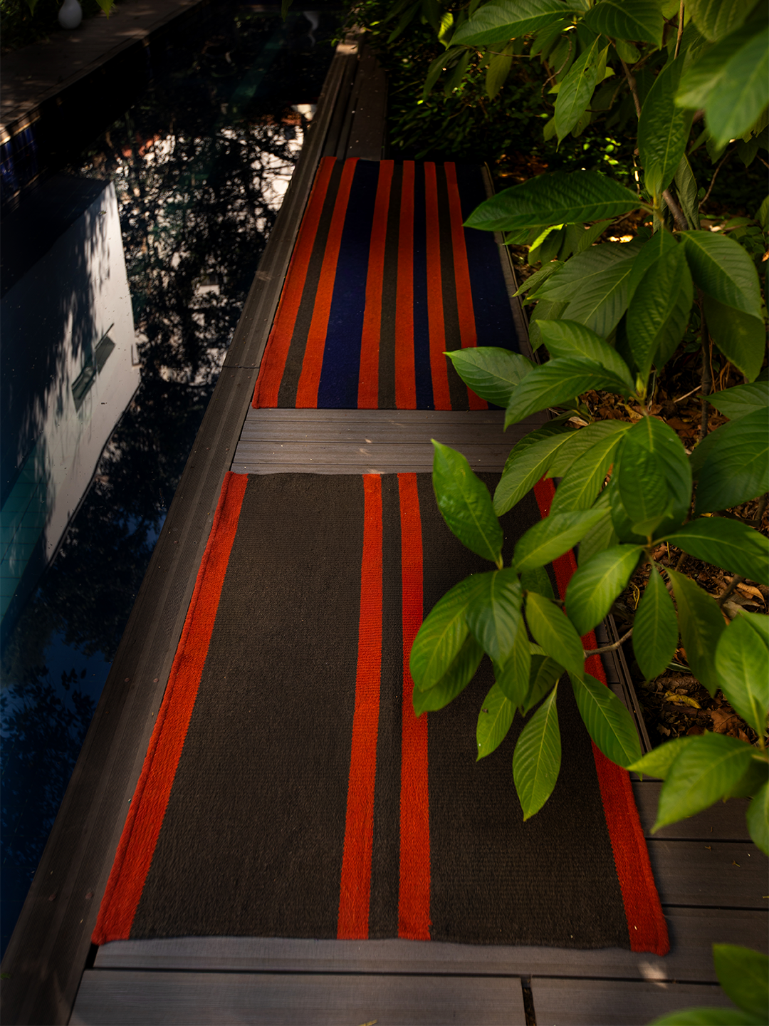 Tapete de Sol para Área Externa Ateliê Mão de Mãe Listras Azul
