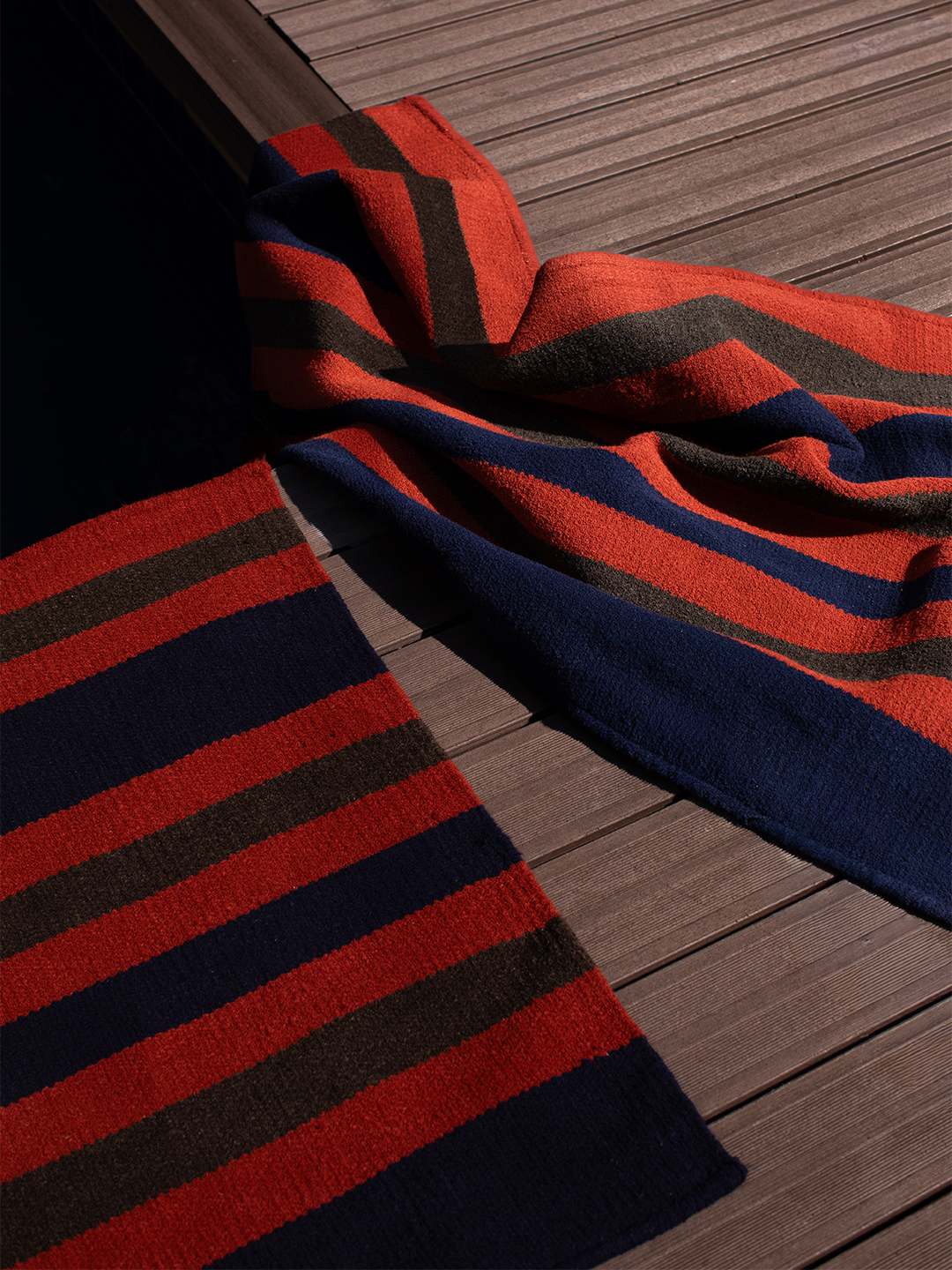 Tapete de Sol para Área Externa Ateliê Mão de Mãe Listras Azul