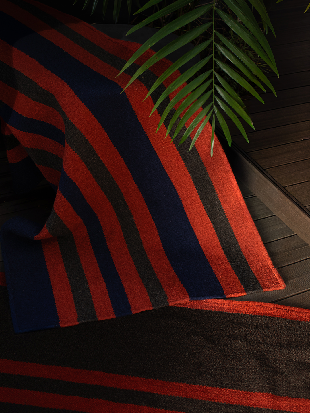 Tapete de Sol para Área Externa Ateliê Mão de Mãe Listras Azul