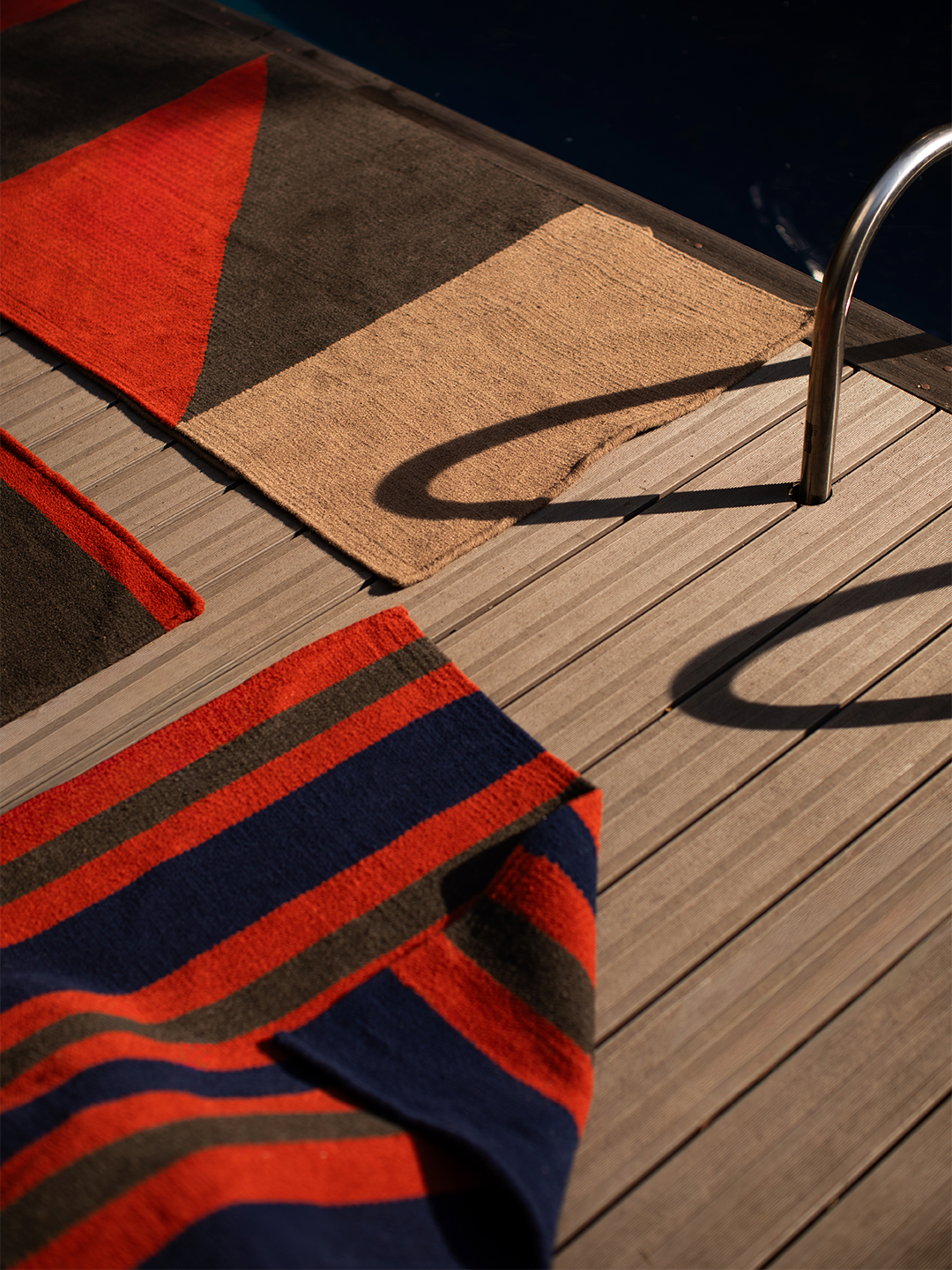 Tapete de Sol para Área Externa Ateliê Mão de Mãe Listras Azul